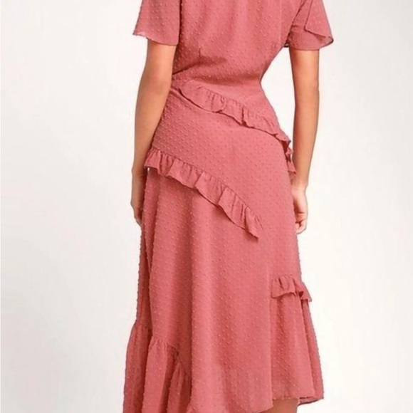 Lulu's Dusty Rose Ruffle Maxi Dress - Picture 4 of 6